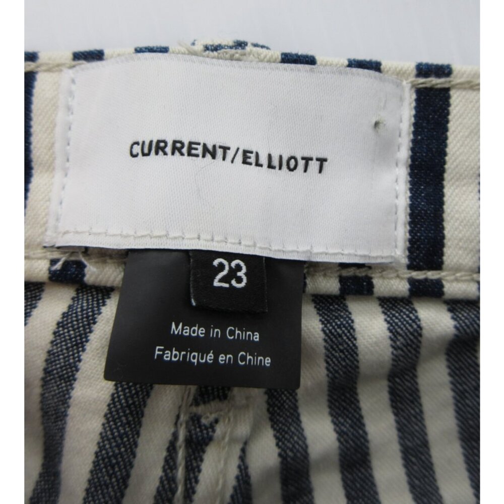 Current Elliot Jeans 23 White Skinny Moto Pants Double Knee Ankle Zip - Picture 9 of 11